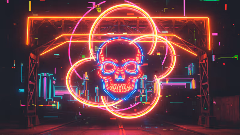 1930年代位於密西西比州的帶有骷髏霓虹燈的平交道信號燈