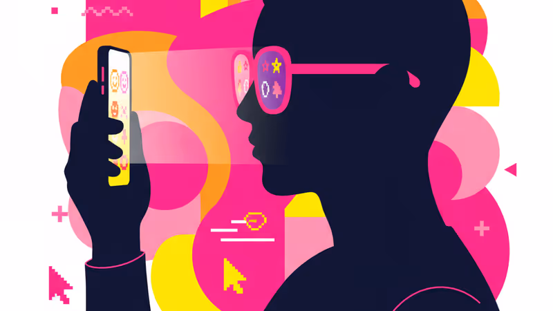 Silhouette of a person smiling while looking at a smartphone