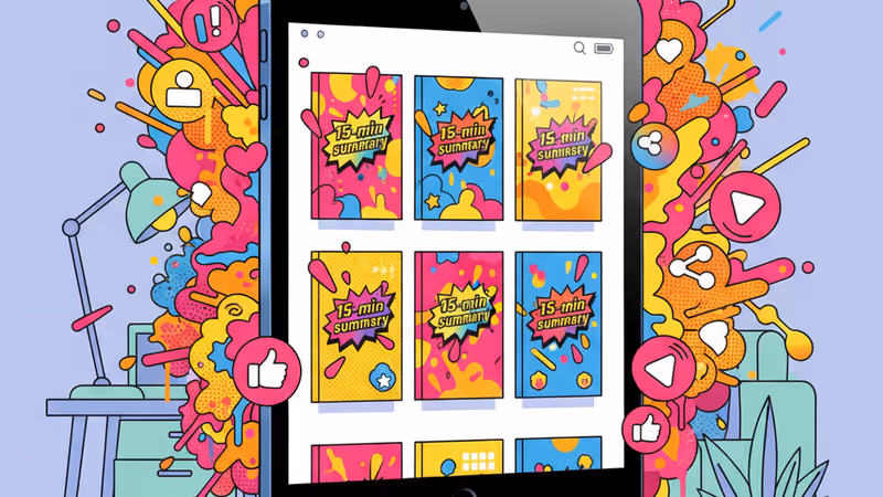 Tablet showing Headway app book summaries