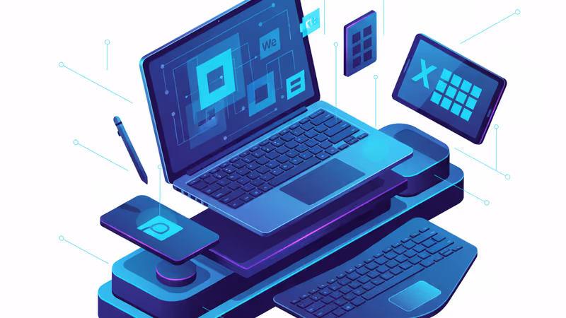 象徵微軟 Office 2021 終身授權的正版軟體示意圖