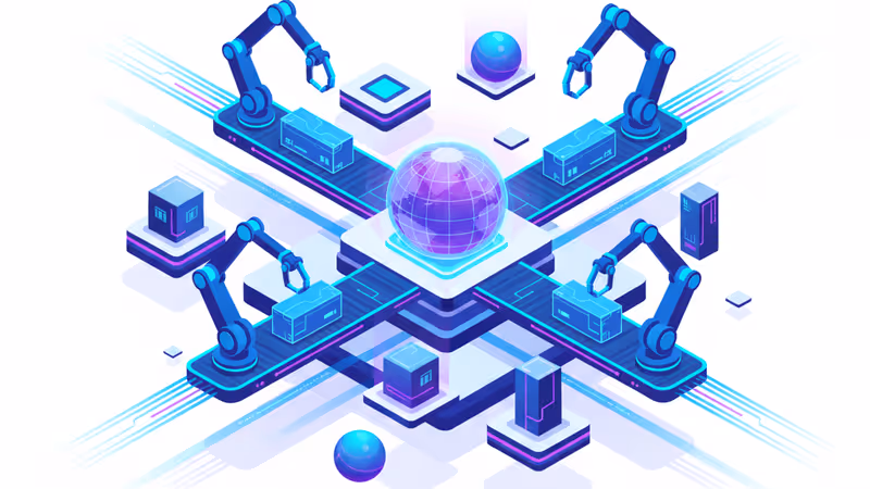 由AI驅動的現代化物流中心內部視圖