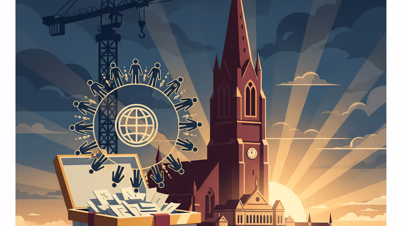 중국 원저우에서 철거 위기에 처한 교회 건물의 실루엣