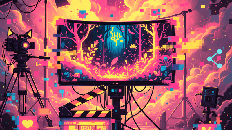 기묘한 이야기 시즌 5 촬영 현장에서 모니터를 주시하는 제작진