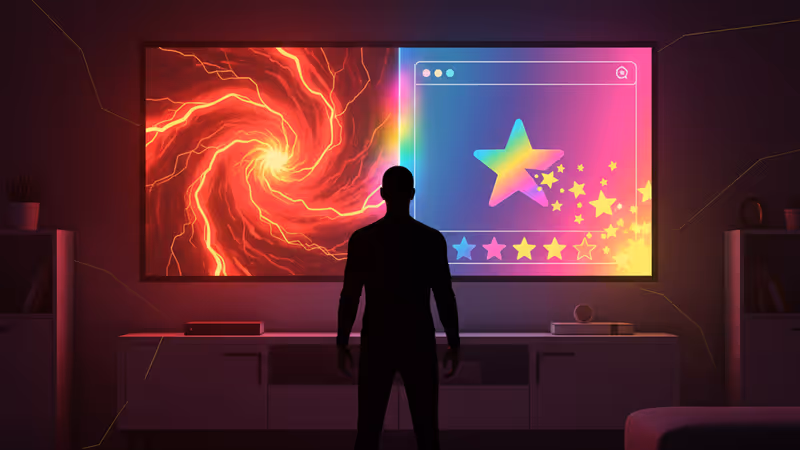 평점이 급격히 떨어지는 디지털 화면과 기묘한 이야기 특유의 붉은 배경