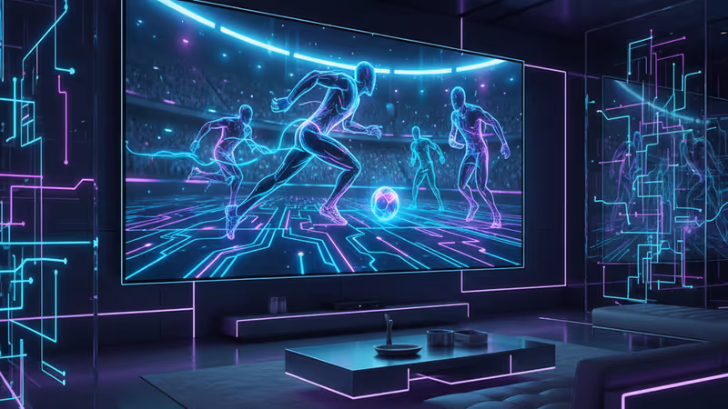 最新大型4K電視播放超級盃賽事的實景