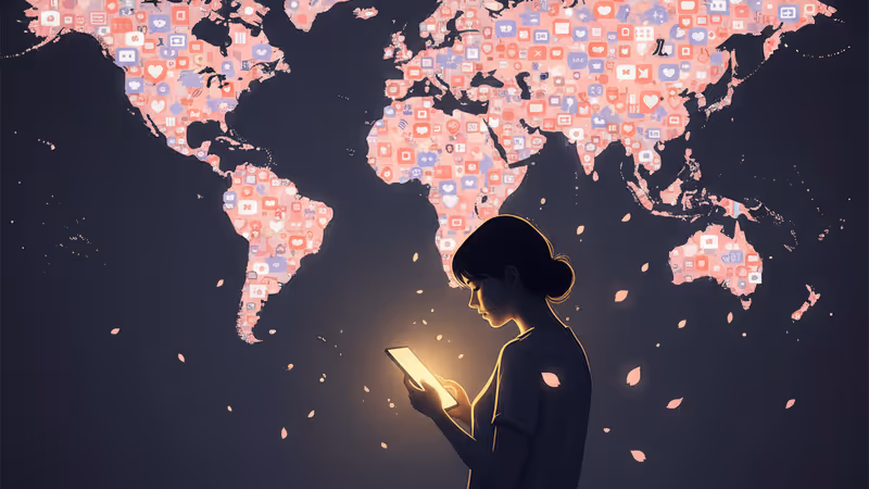 智慧型手機螢幕上顯示模糊的社群軟體圖示，象徵引發爭議的言論環境