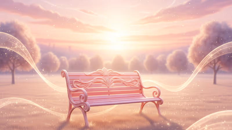 슈어리 투모로우 최종회 분위기를 암시하는 노을 진 공원 전경