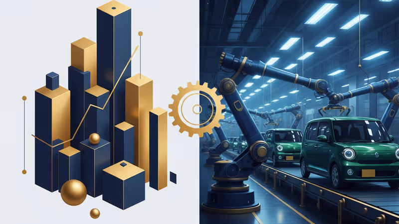 일본 공장에서 생산되는 스즈키 전기 경차의 조립 라인 전경