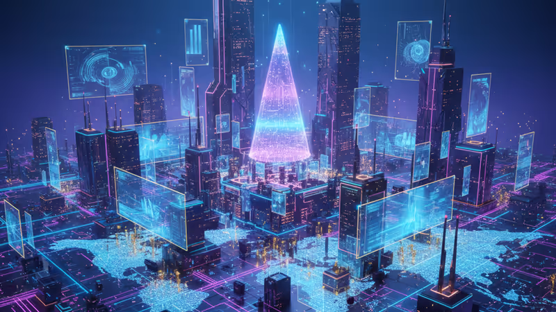 글로벌 전자상거래 네트워크를 상징하는 디지털 데이터 연결망