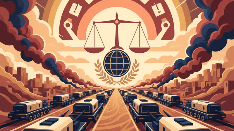 ラッカに進駐する軍事車両の列