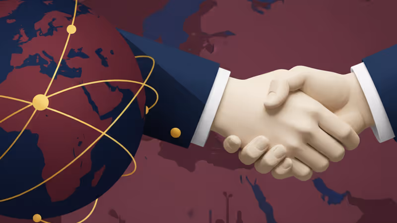 敘利亞政府與SDF談判桌上的協議文件與象徵符號