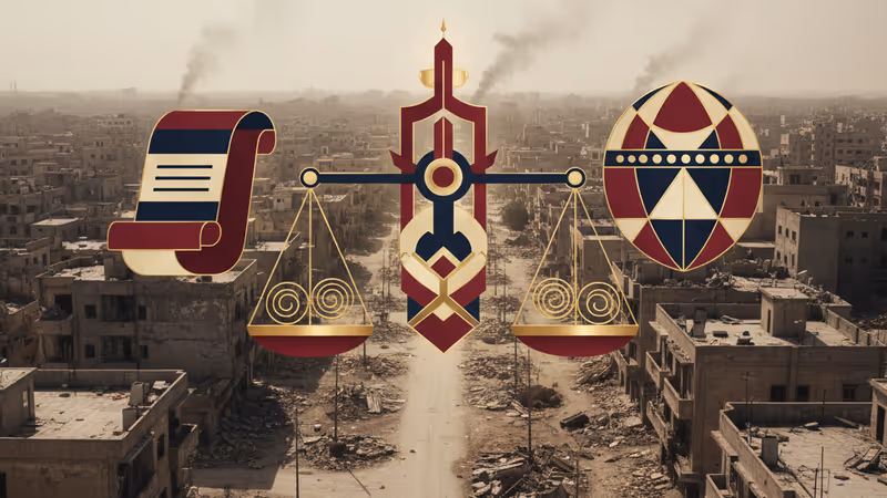 연기가 피어오르는 알레포 시내와 황량한 거리 풍경