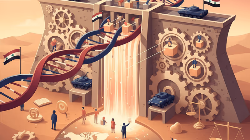 타브카 댐 인근으로 진입하는 시리아군 차량 행렬