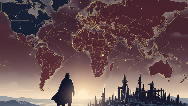 トルコとシリアの国境付近で見つめる難民家族のシルエット