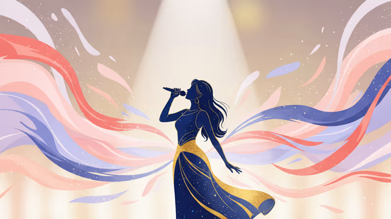 Silhouette of Taeyeon on stage representing her contract renewal with SM Entertainment