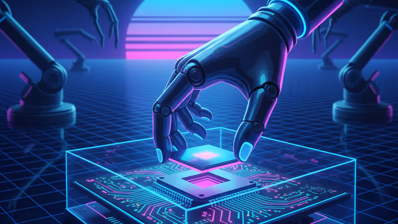 미국 내 반도체 공장에서 가공 중인 실리콘 웨이퍼