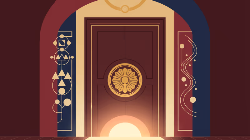 A symbolic closed door representing the classified defense briefing in Taiwan