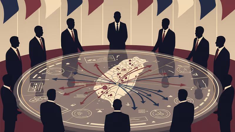 대만 해협의 군사 전술 시뮬레이션 화면