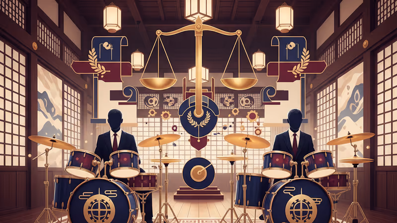 高市早苗與李在明在奈良首腦會談後合奏鼓藝