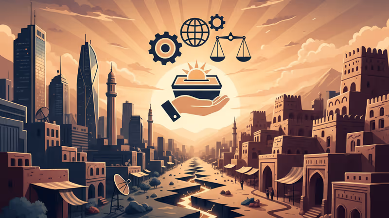 アフガニスタンのカブールとカンダハルの派閥対立を象徴するイメージ