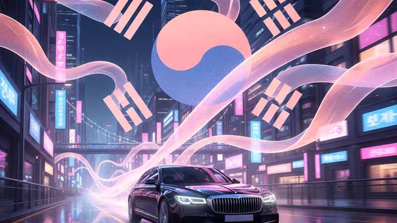 夜の都市を疾走する黒いタクシーのイメージ