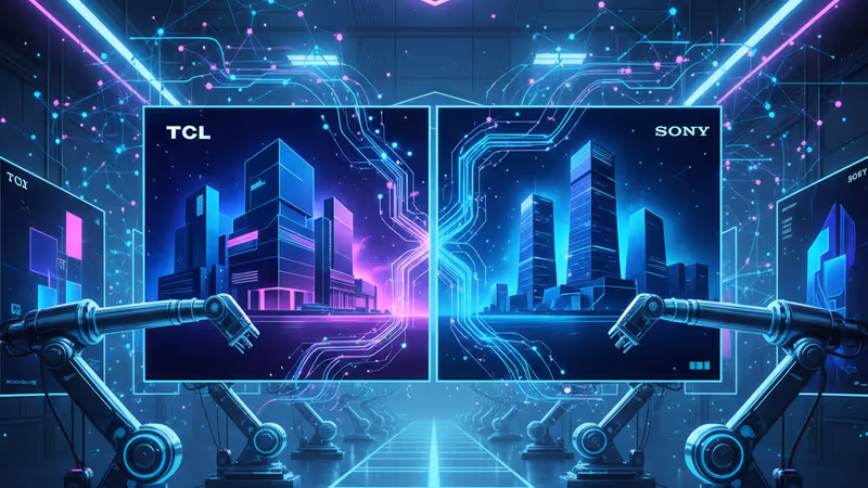TCL 與 Sony 標誌結合的高端電視產品概念圖