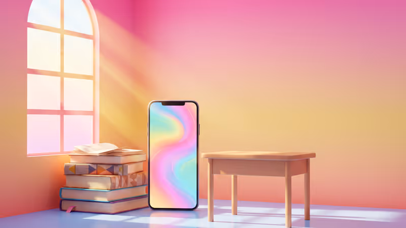 教室裡盯著智慧型手機的學生與感到困惑的老師