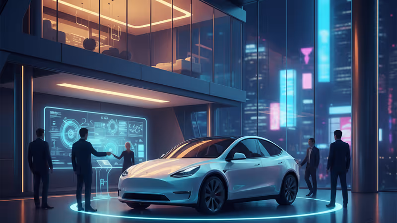 特斯拉在日本東京的豪華實體展示間與展示車輛