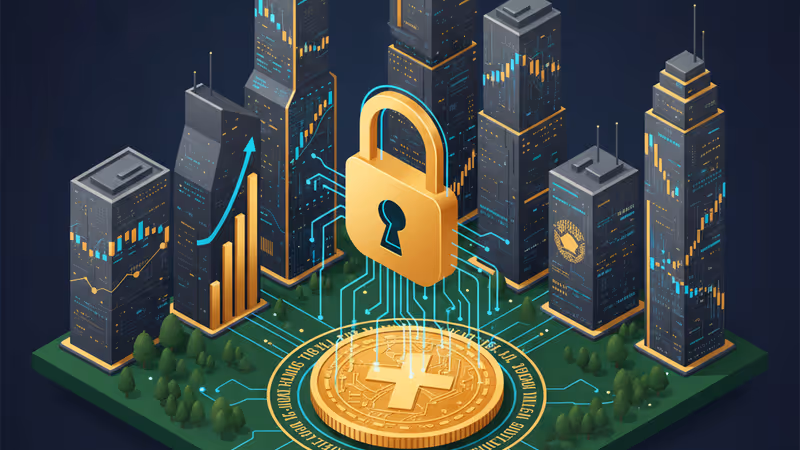 테더 로고와 디지털 자물쇠가 결합된 이미지