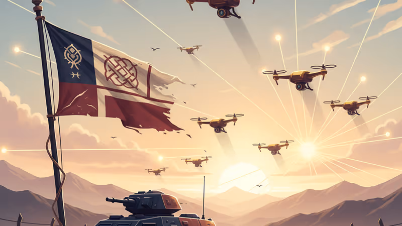 泰柬邊境附近的泰國國旗與軍用車輛