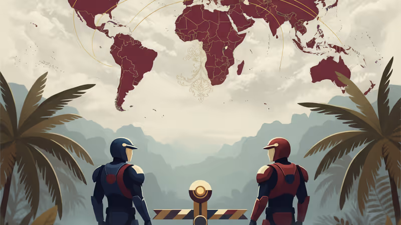 タイとカンボジアの国境付近に設置された鉄条網と監視所の風景