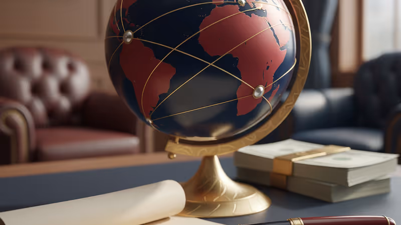 象徵川普特赦令交易的金錢與法律文件