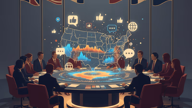 象徵 ICE 透過數位足跡進行精準招聘的視覺圖示