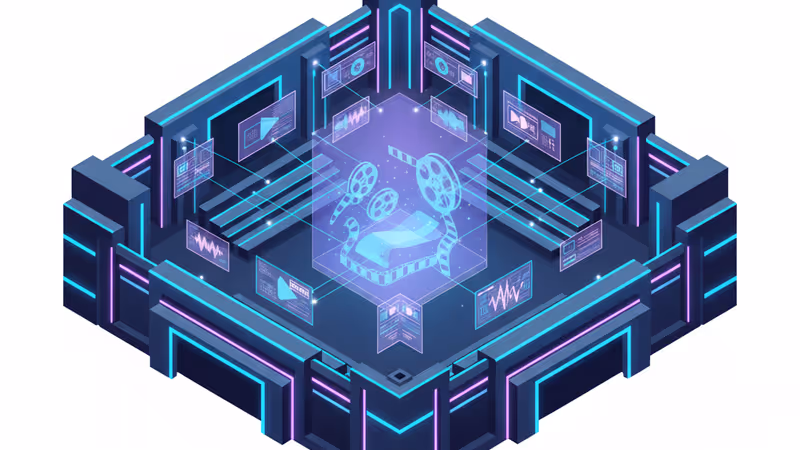 象徵媒體與科技融合的數位網絡圖像