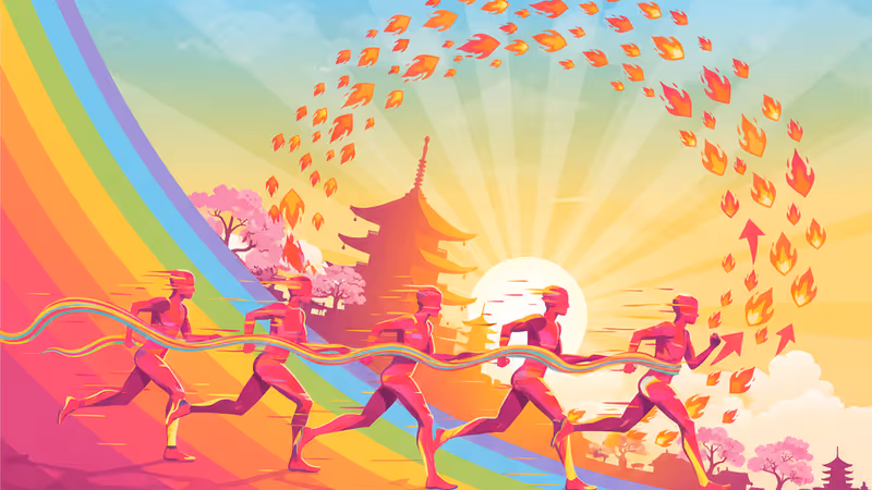 箱根驛傳比賽中運動員奮力奔跑的特寫