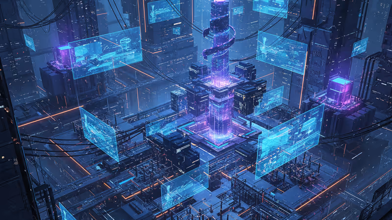 政府の政策とテックインフラの衝突を象徴する電力網の鉄塔