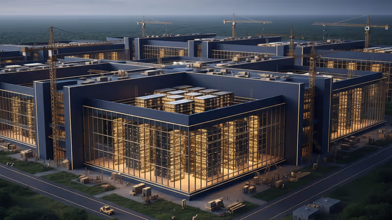 미국 텍사스주 애빌린의 대규모 AI 데이터센터 건설 현장 전경