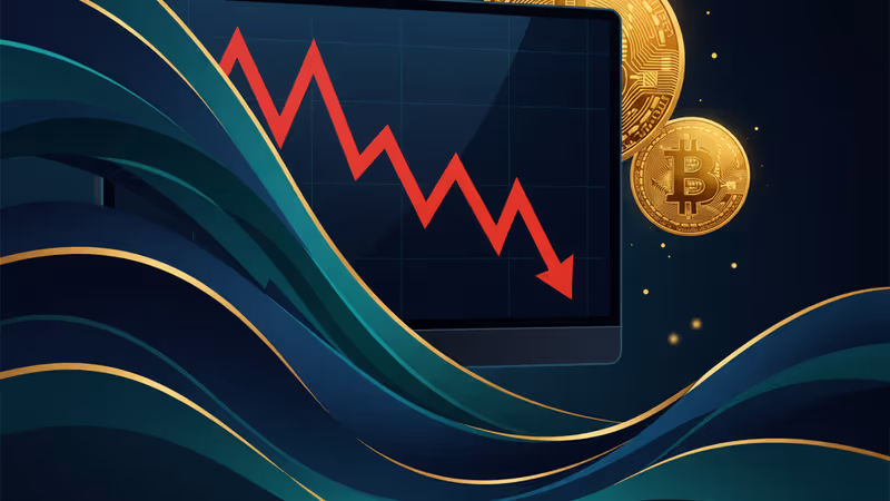 Bitcoin price graph showing a steep downward trend