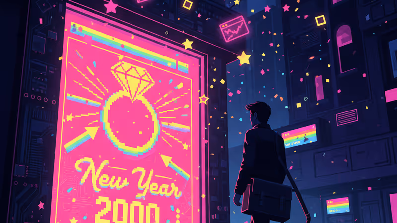 어두운 거리에서 날리는 새해 축제 종이 가루와 보석상 주변의 그림자