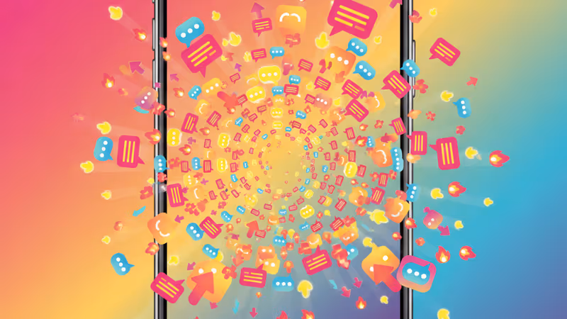 틱톡의 맨스플레인 사례 공유 트렌드를 상징하는 스마트폰 일러스트