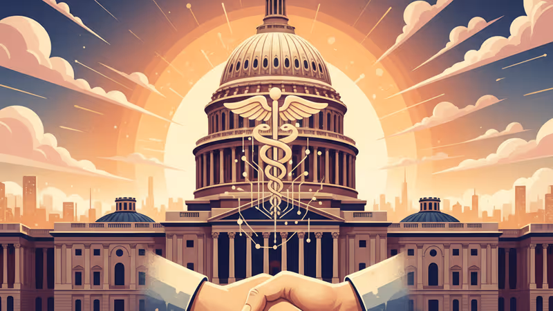 木桌上的平衡天平，背景為模糊的美國國會大廈