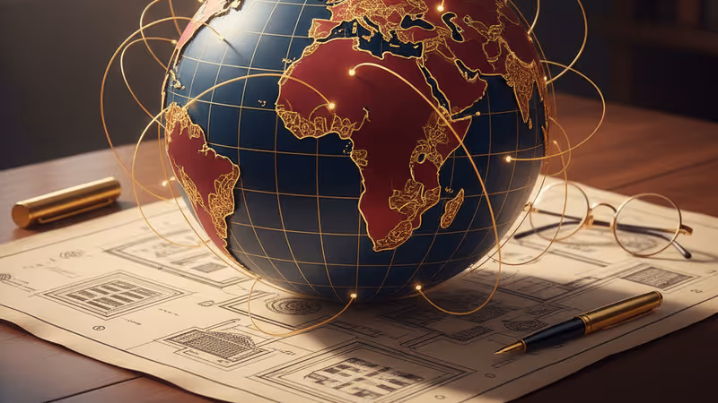 ホワイトハウスの執務室で建築のデザインを検討するイメージ図