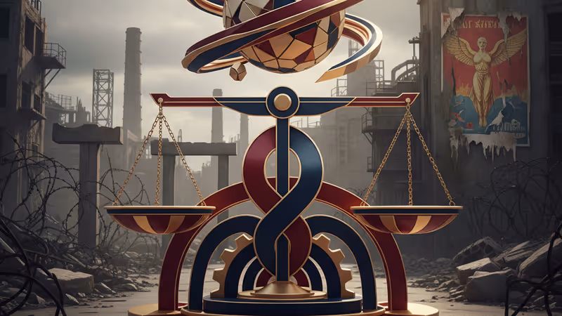 ロシア占領下ドネツクの不透明な経済状況を象徴するイメージ