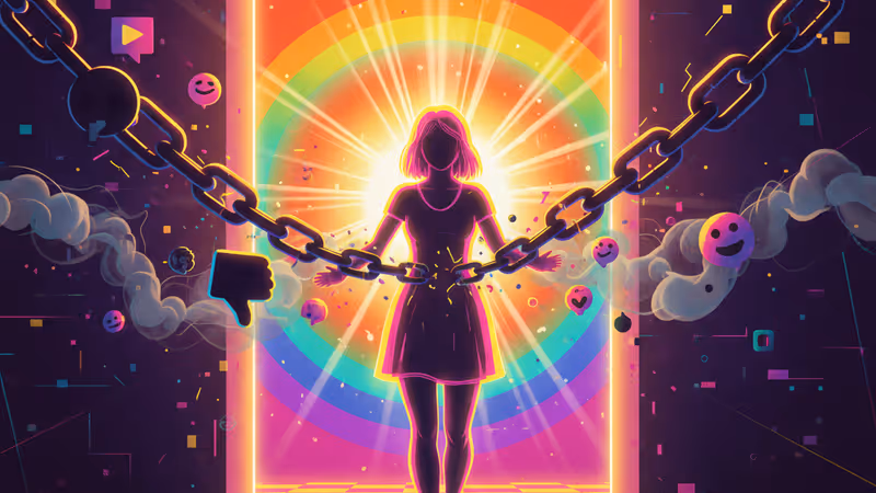 밝은 창문 앞에 서서 도시 전경을 바라보는 여성의 실루엣