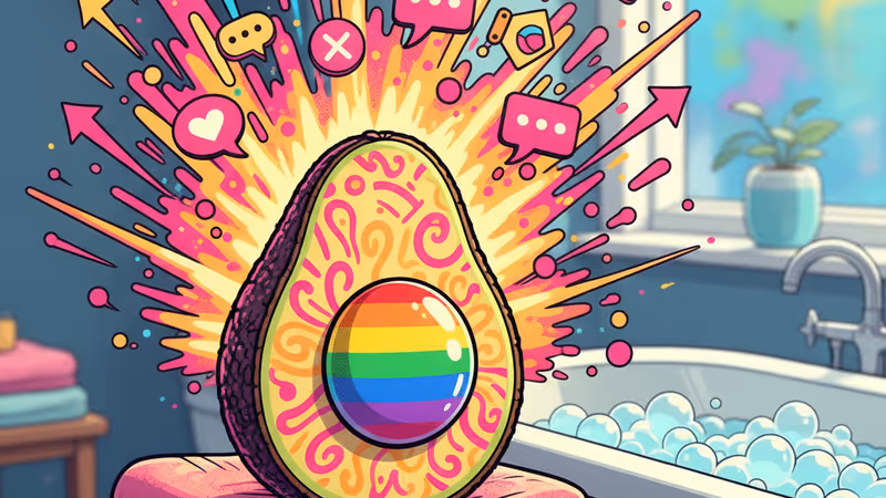 放置在金屬馬桶沖水桿上的黃色起司片照