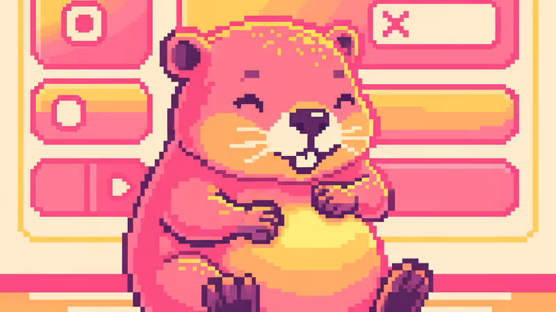 お腹をこする赤ちゃんビーバーの癒やし映像