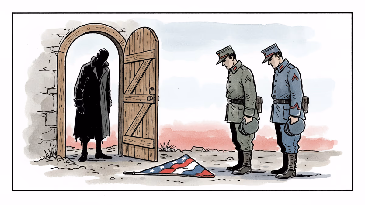 문 앞에 선 군인들, 그리고 남겨진 사람들