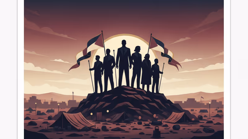 Panoramic view of a dismantled village in the West Bank