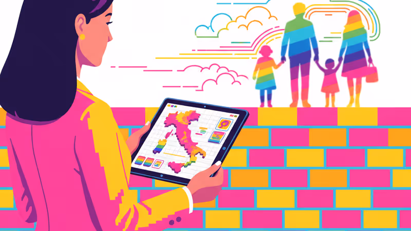 義大利豪華渡假勝地與智慧型手機爭執訊息的對比