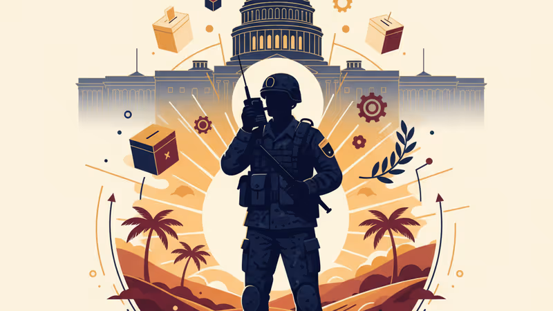 美軍於委內瑞拉執行任務之意象圖，直升機飛越總統府